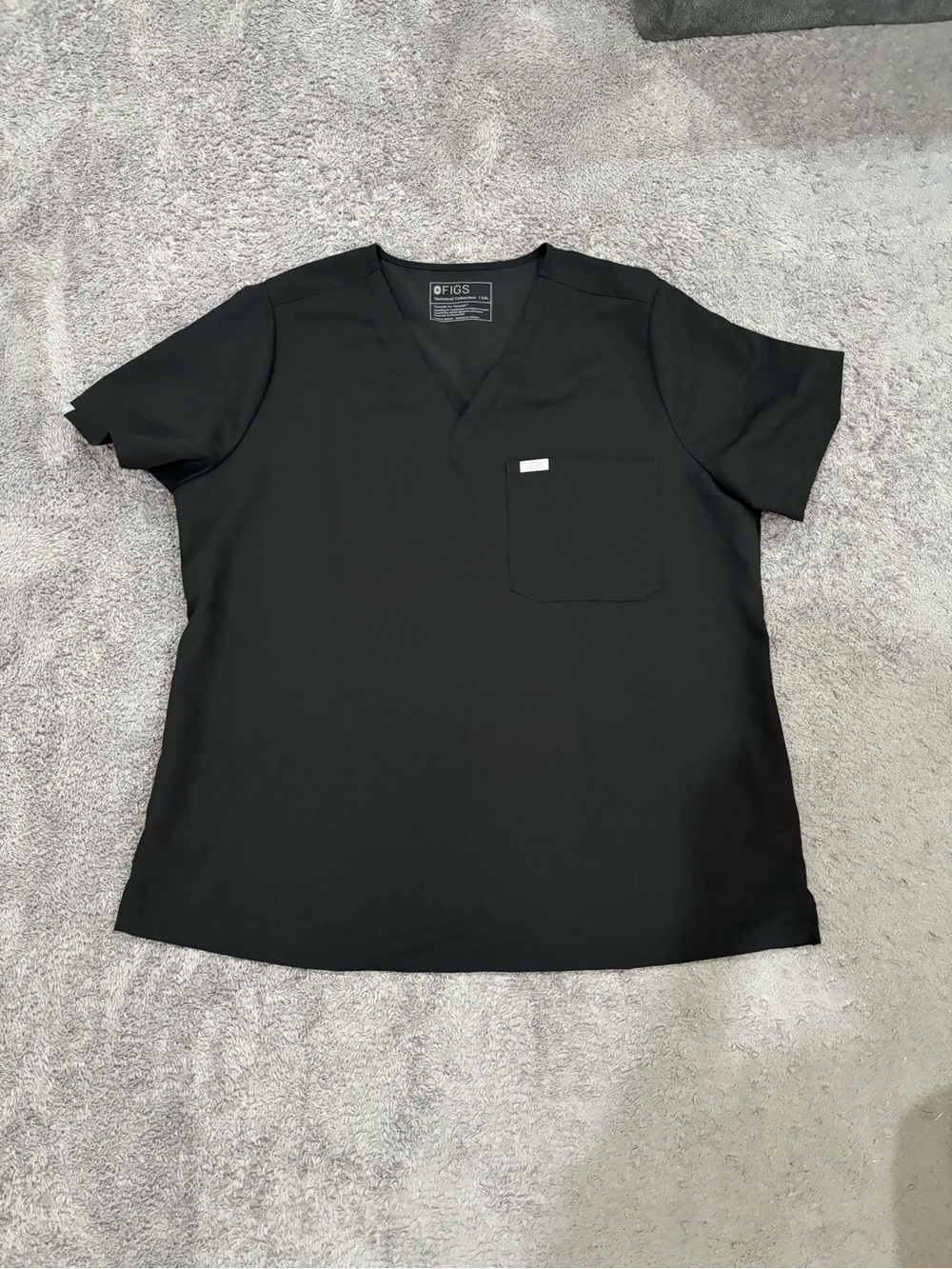 XXL FIGS Black Scrub Top